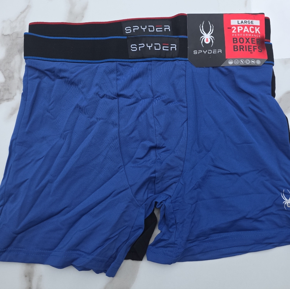 Men's Spyder Performance Mesh Boxer Briefs 2 Pack Large Nylon